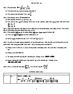 Đề ôn tập môn Toán Lớp 9 - Đề số 36 (Có đáp án)